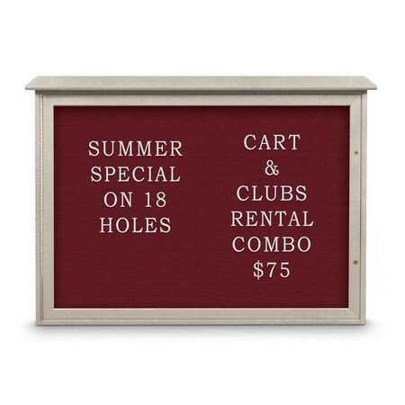 United Visual Products Outdoor Enclosed Combo Board, 72"x36", Gold Frame/White Porc & Forbo UVCB7236ODG-WHTPORC-FORBO